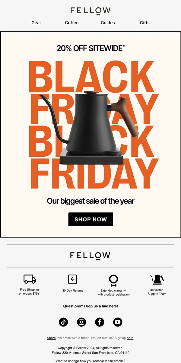 Email from Fellow. Black Friday deals have landed 💸