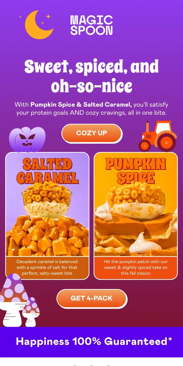 Email from Magic Spoon Cereal. Hit your protein goals and enjoy fall...at the same time 🤯🍂