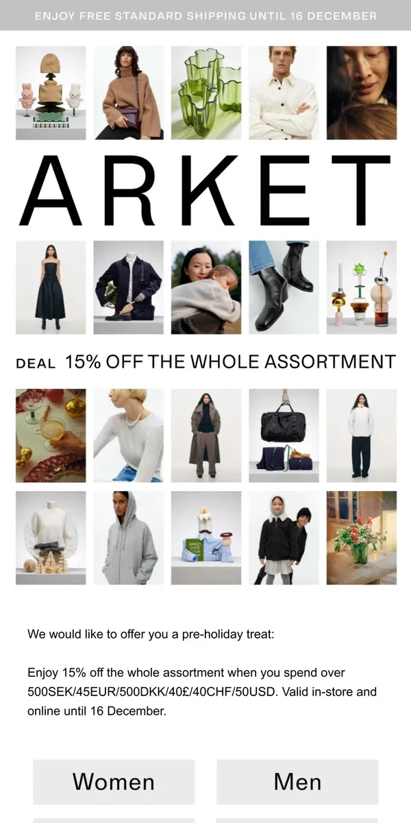 Email from ARKET. Soft accessories, the final touch