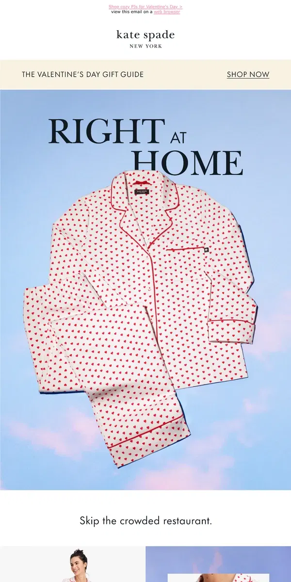 Email from Kate Spade. Calling all homebodies