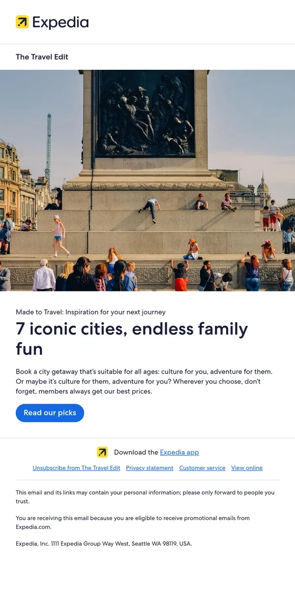 Email from Expedia. Your next family adventure starts here 📍