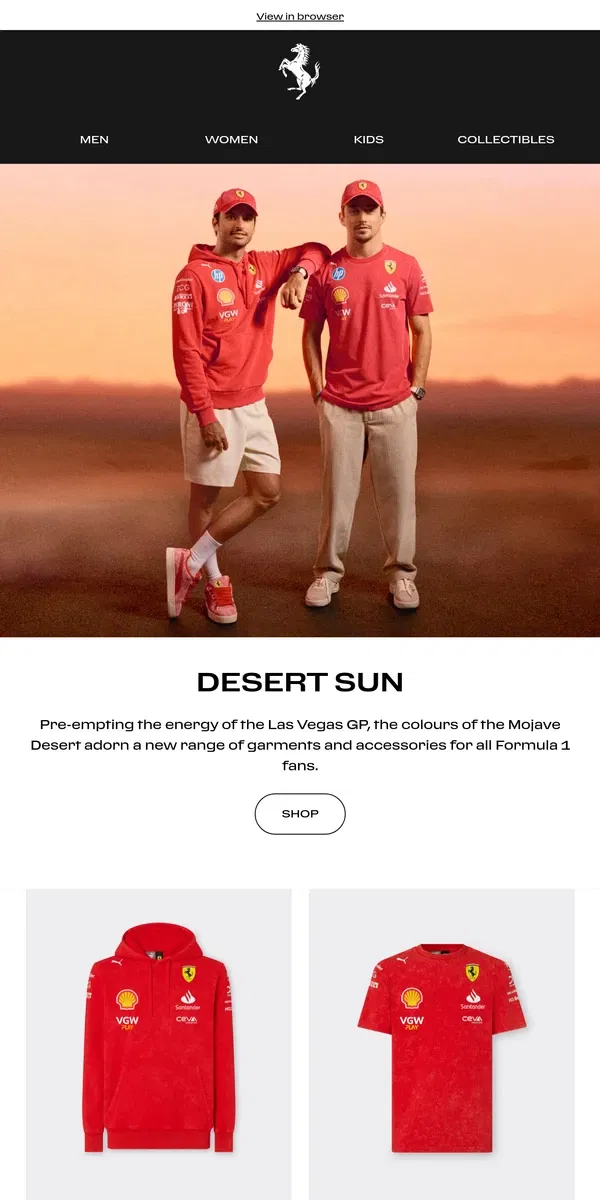 Email from Ferrari. New Desert Sun limited edition