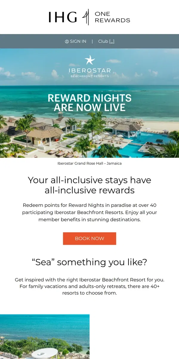 Email from IHG Hotels & Resorts. 👋 Wave hello to more Reward Nights, [Name]