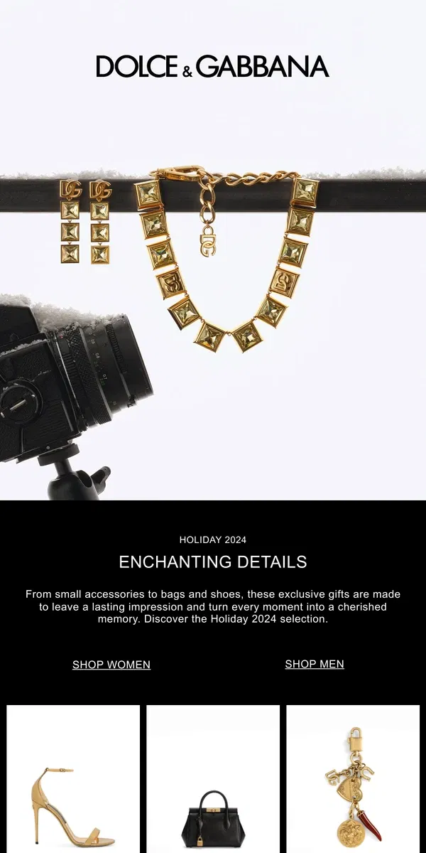 Email from Dolce & Gabbana. Holiday gifts, just in time