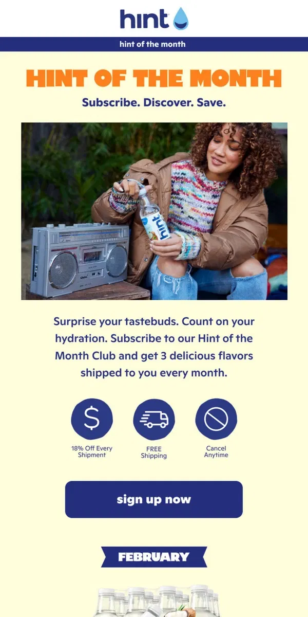 Email from Hint Water. Who doesn’t love a surprise? 🎉