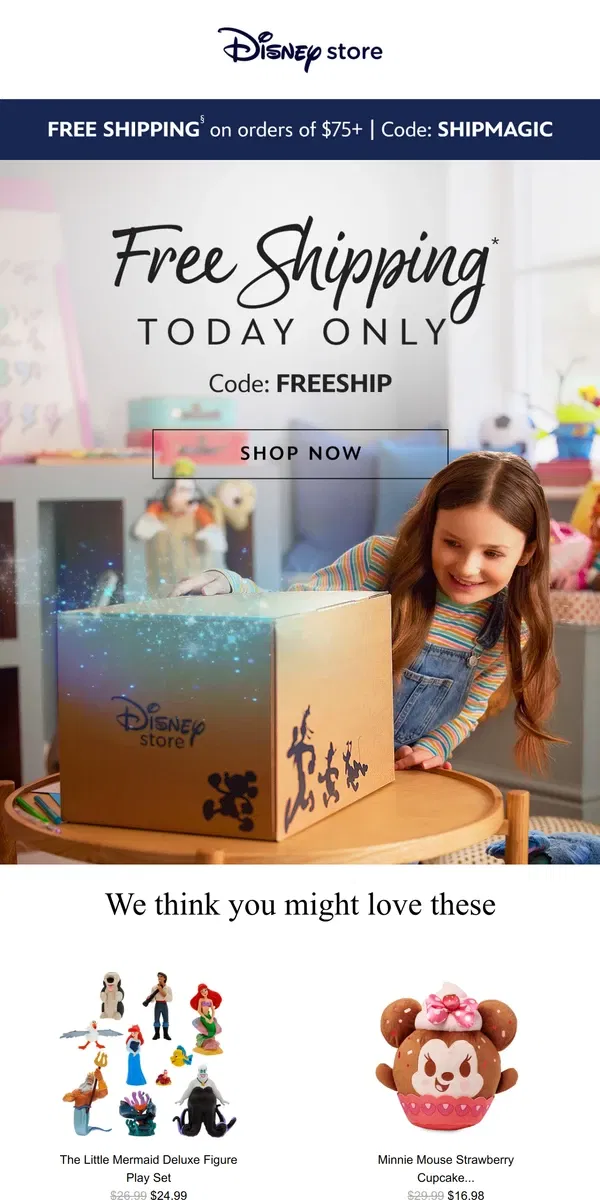 Email from shopDisney. Today only, Free Shipping 🚚