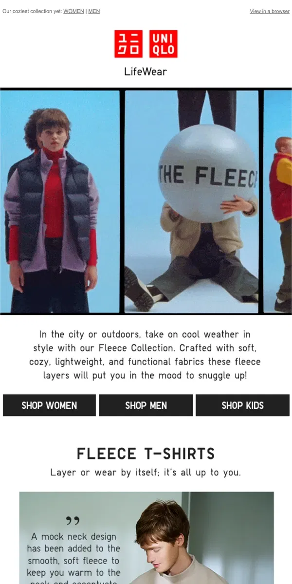 Email from Uniqlo. Fleece to meet you