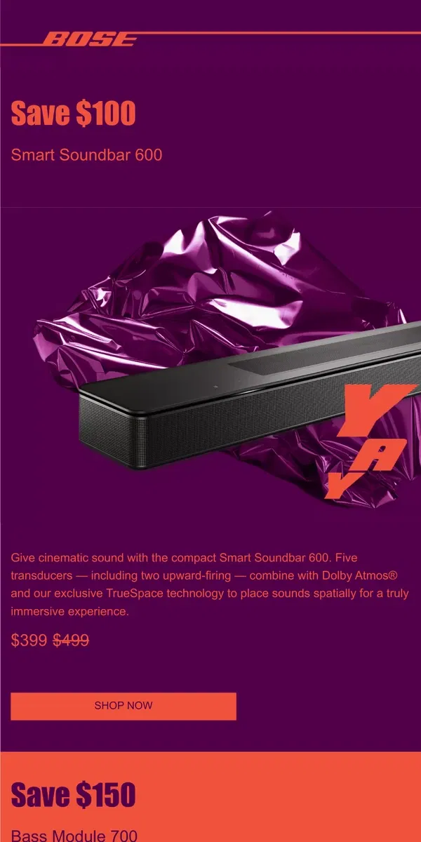 Email from Bose. Holiday Sneak Peek is on! Save over 25%