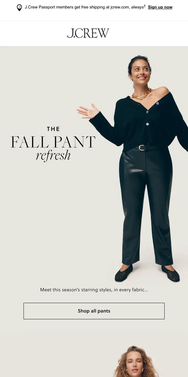 Email from J.Crew. Meet the pant fits of the season