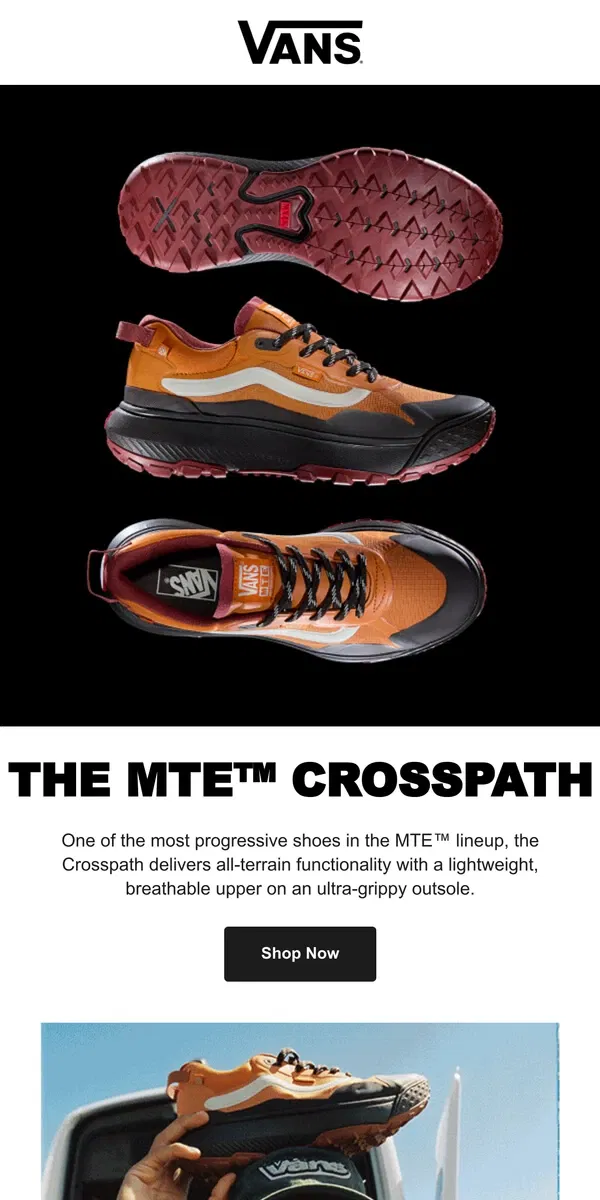 Email from Vans. NEW IN MTE™ CROSSPATH | ALWAYS READY