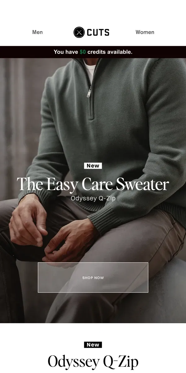 Email from Cuts. The Sweater You Can Throw In The Wash