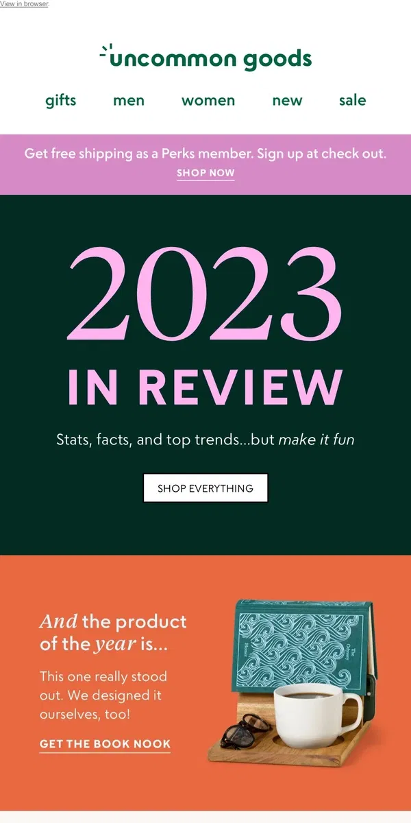 Email from Uncommon Goods. Sooo, 2023 was pretty uncommon...