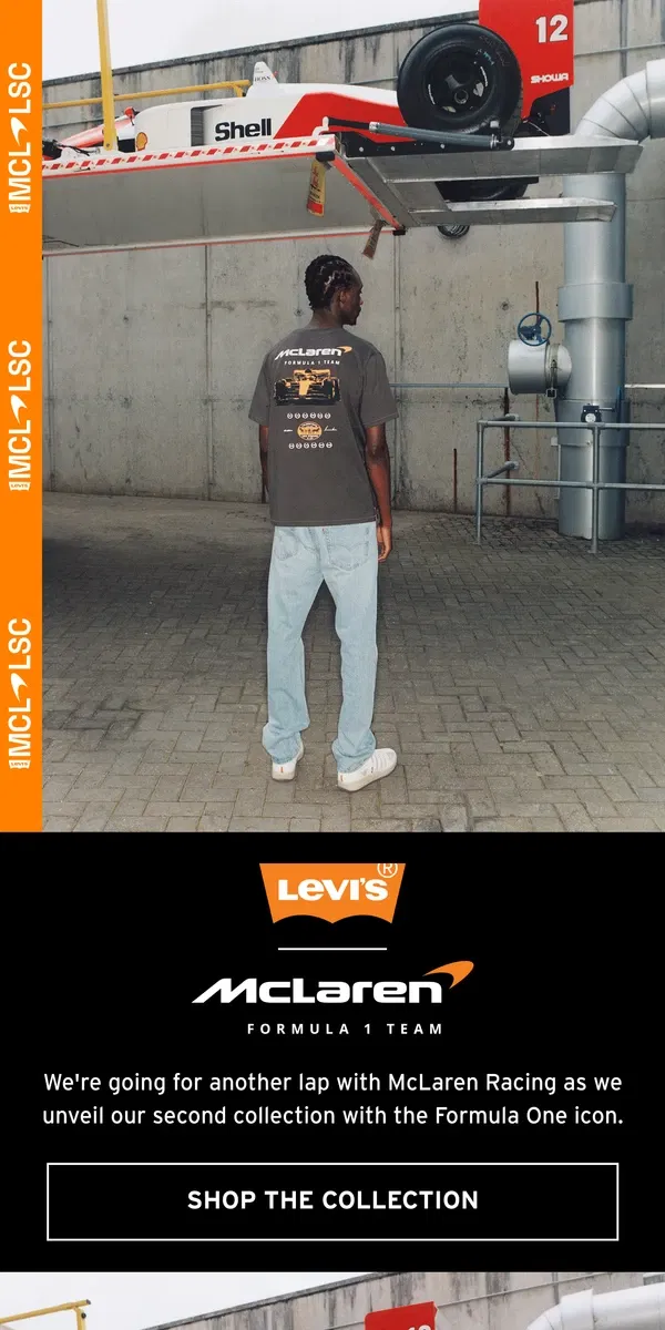 Email from Levi's. Levi’s® x McLaren Racing Collection 2