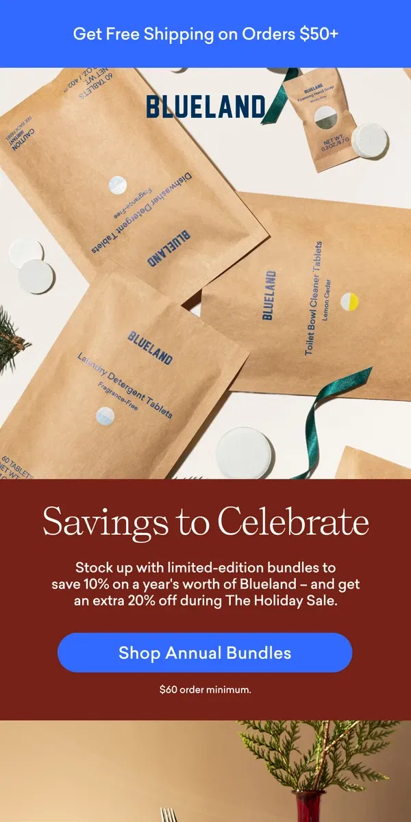 Email from Blueland. Save big on 12 months of Blueland