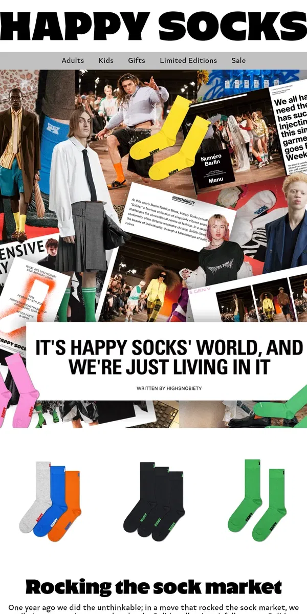 Email from Happy Socks. The Best Socks of the Past Year