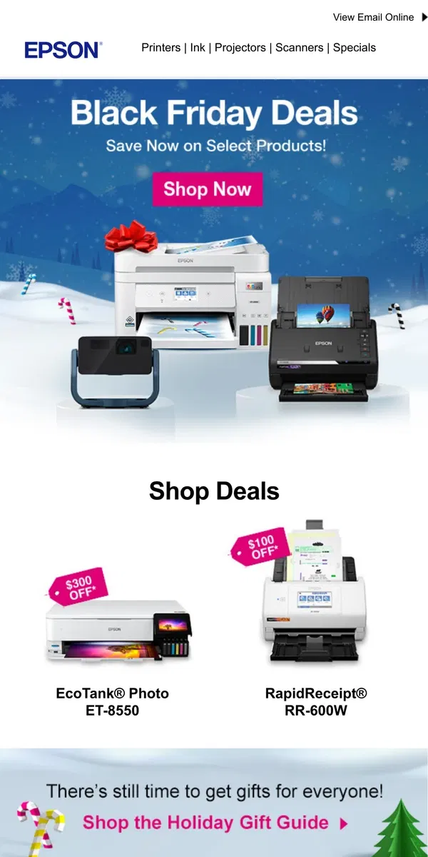 Email from Epson. Black Friday Deals Start Now!