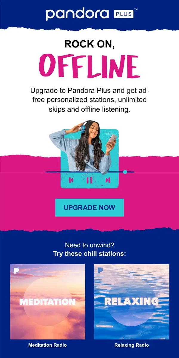 Email from Pandora. ⚡️ Listen ad free and offline to take control of your music.