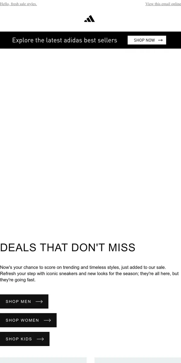 Email from Adidas. New markdowns you can't miss! 🎉