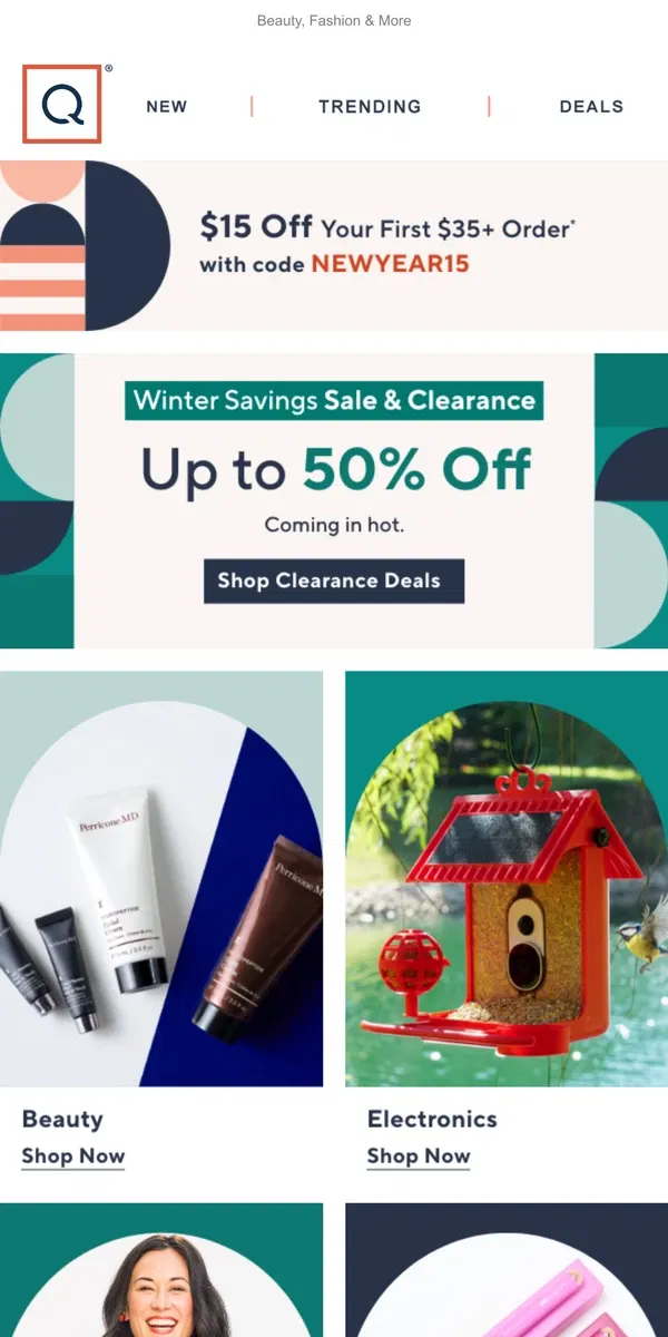 Email from QVC. Up to 50% Off Is Coming in Hot