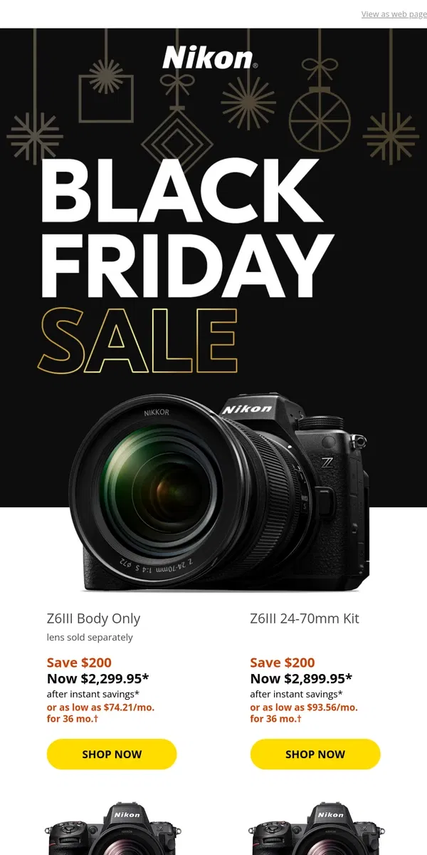 Email from Nikon. Holiday Steals You Don’t Want to Miss!