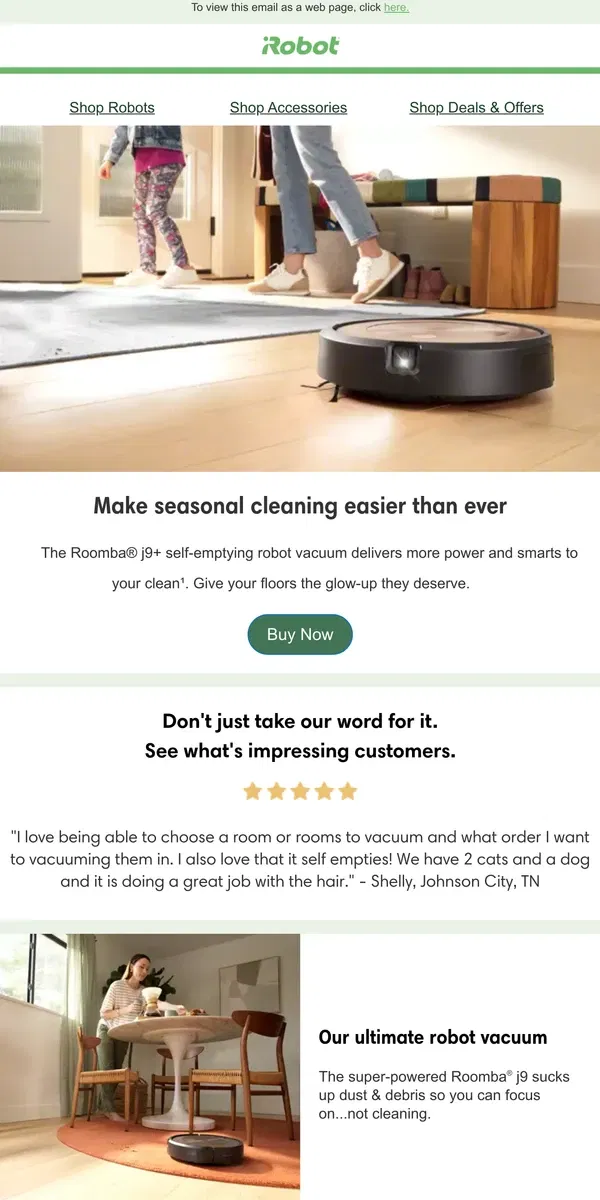 Email from iRobot. Results are in: Winter's here to stay... for a little longer.