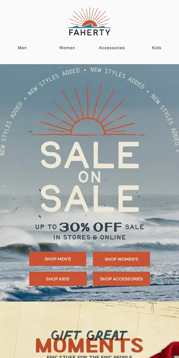 Email from Faherty. Sale On Sale: Take An Extra 30% Off