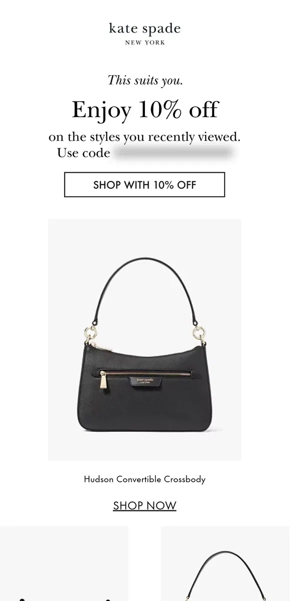 Email from Kate Spade. Make this special style yours