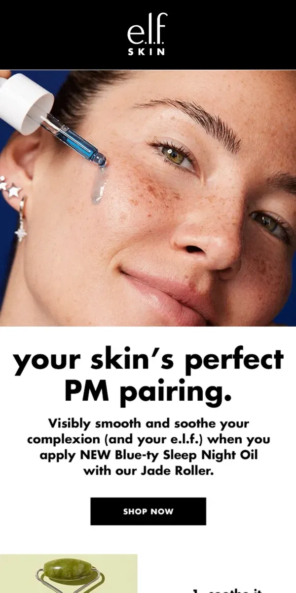 Email from e.l.f.. Your skin’s perfect PM pairing 😴🌙