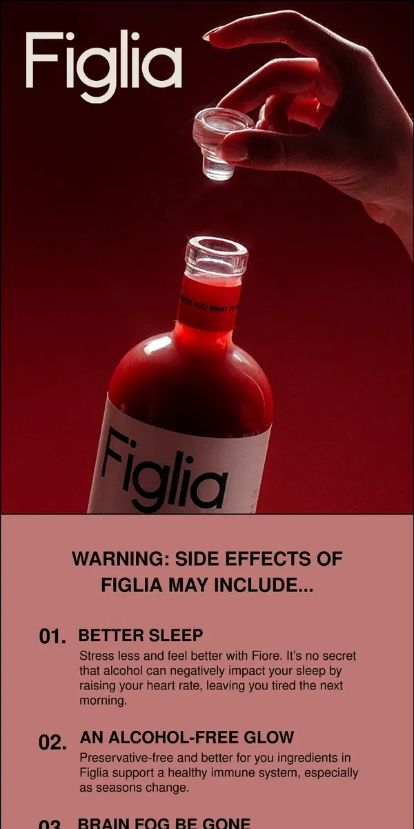 Email from Figlia. WARNING: Side effects of Figlia may include...