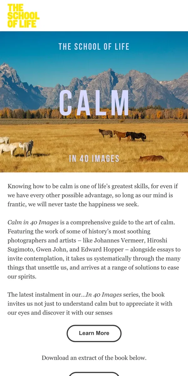 Email from The School of Life. New: A Soothing Gallery of Artworks and Ideas