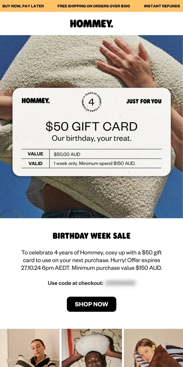 Email from Hommey. It's our birthday and we have a gift for you!