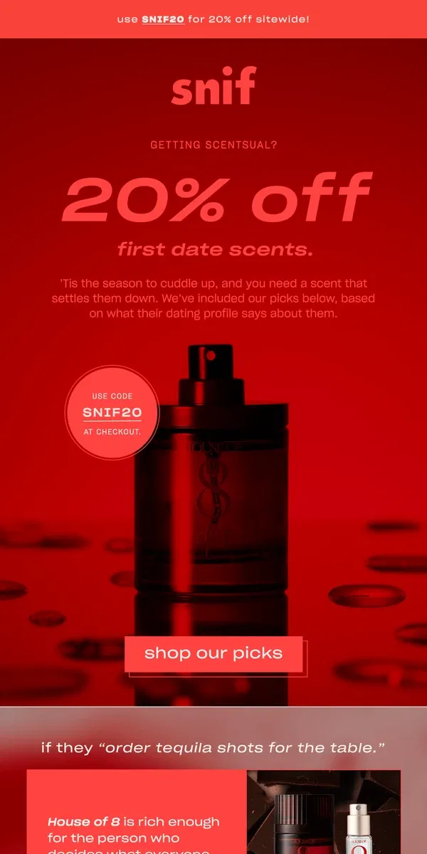 Email from Snif. Match your scent to their dating profile.