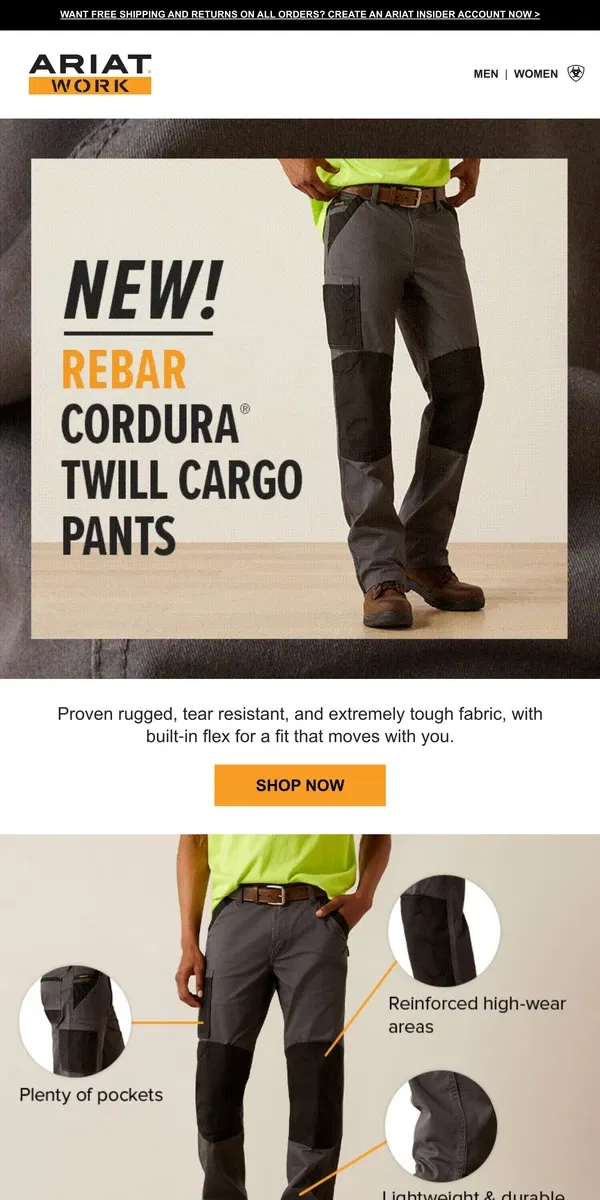 Email from Ariat. Our New Cordura® Work Pants Are in It for the Long Haul­