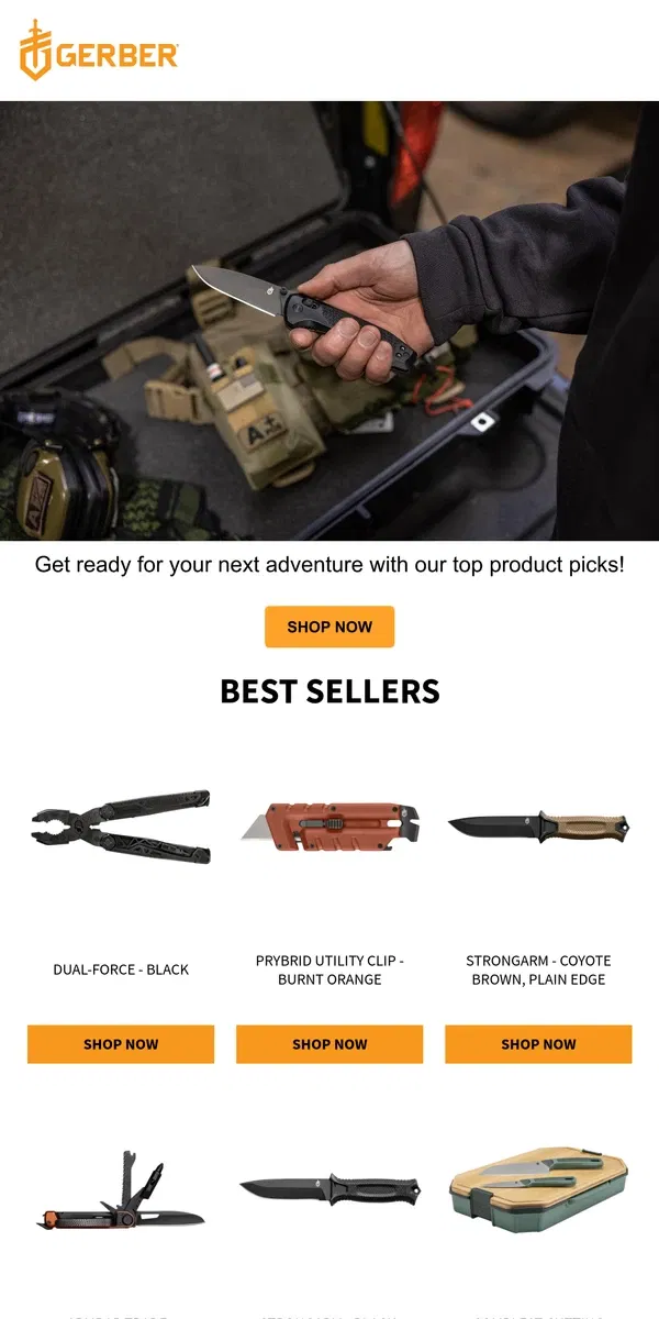 Email from Gerber Gear. Shop our Bestselling Products