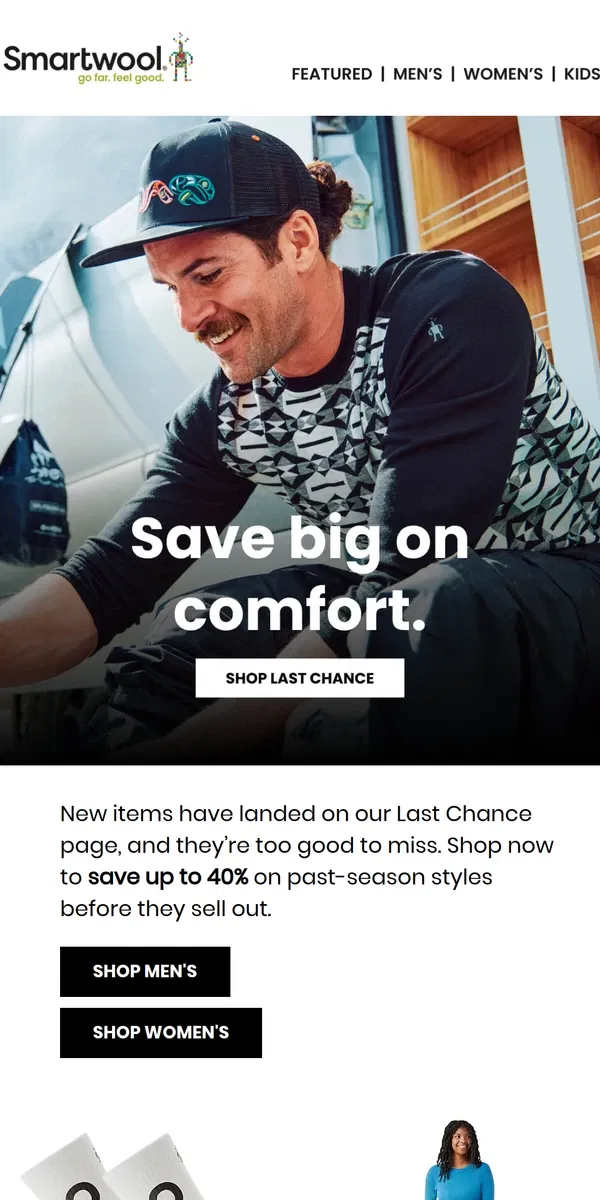 Email from Smartwool. New 40% off styles added!