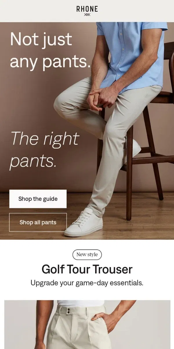 Email from Rhone. A pant for every pursuit