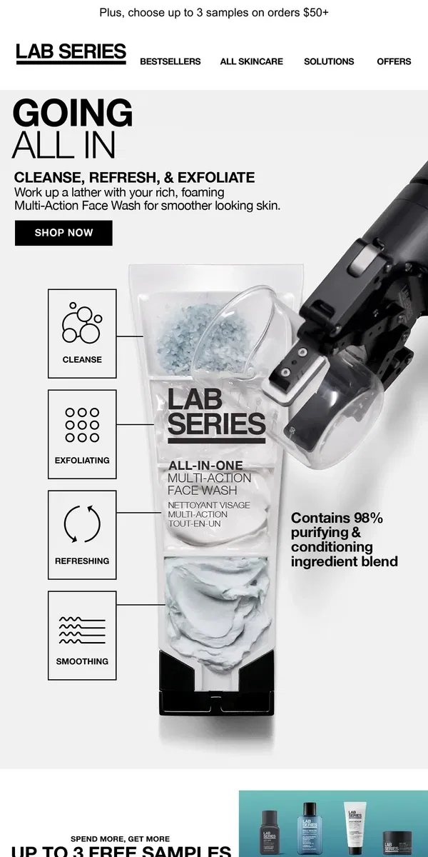 Email from Lab Series. Smoother looking skin starts here