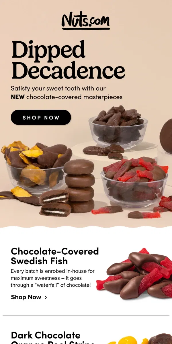 Email from Nuts.com. The Sweet Tooth Roundup 🍫❤️