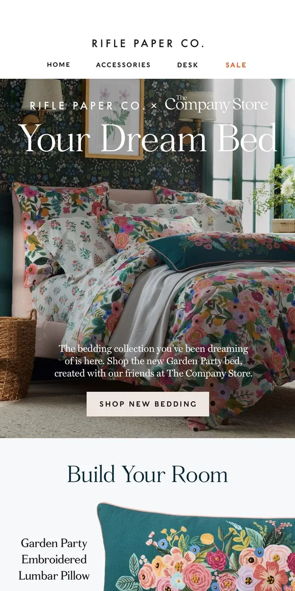 Email from Rifle Paper Co.. Garden Party Bedding is Here 🌸