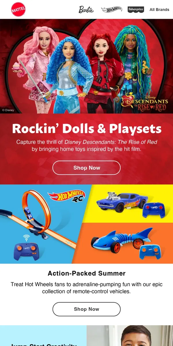 Email from Mattel Store. Fill Their Summer Days With Play!