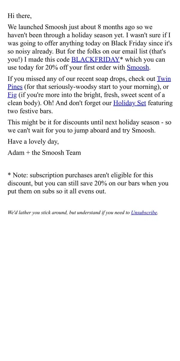 Email from Smoosh. Oh! This is our first sale, I hope it helps