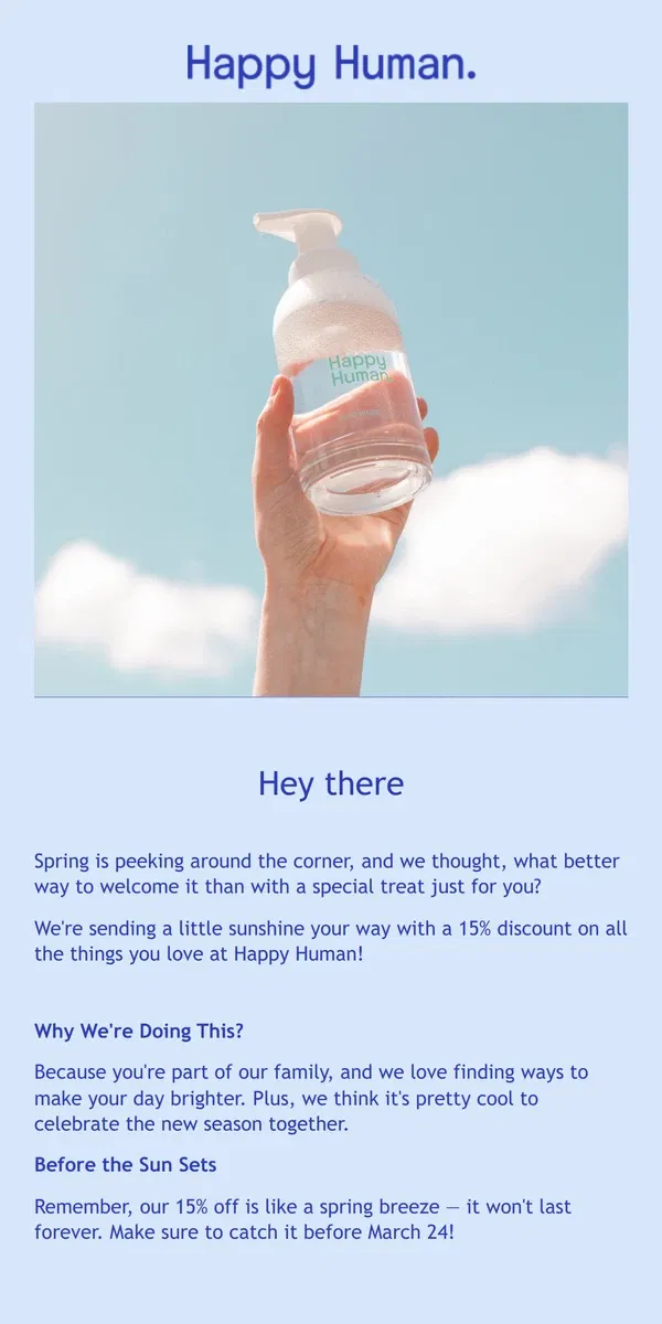 Email from Happy Home. Crack Open 15% Off: A Little Sunshine Just for You 🌼