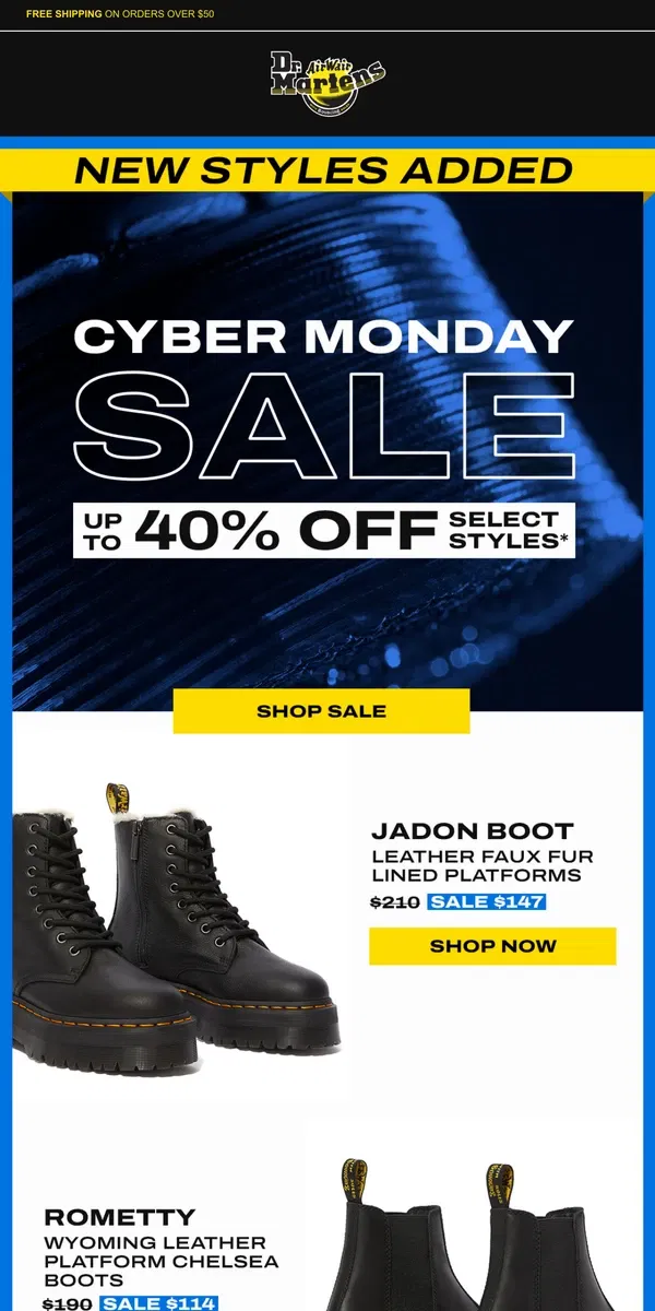 Email from Dr. Martens. ⚡️ Cyber Monday JUST started