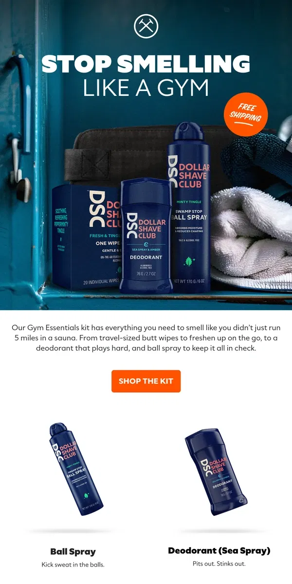 Email from Dollar Shave Club. Athletic club 🤝 Dollar Shave Club