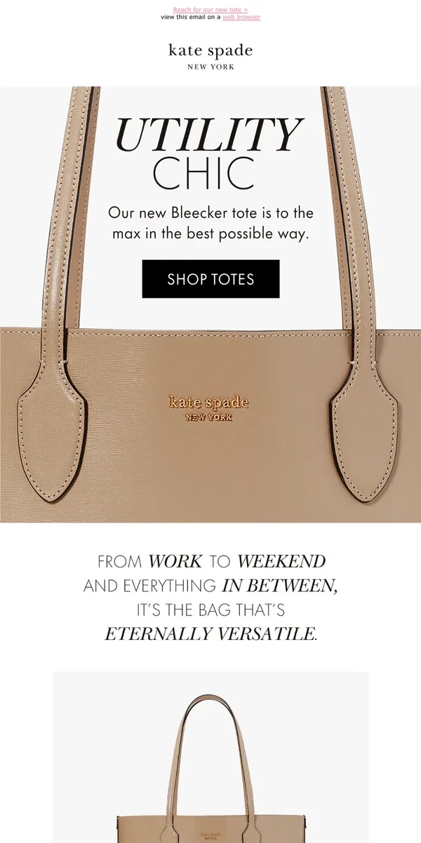 Email from Kate Spade. Going places?