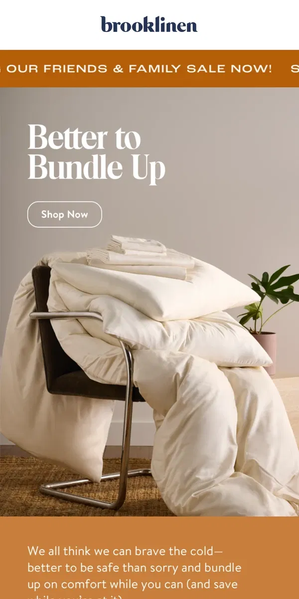 Email from Brooklinen. Bundle and SAVE Up to 40%