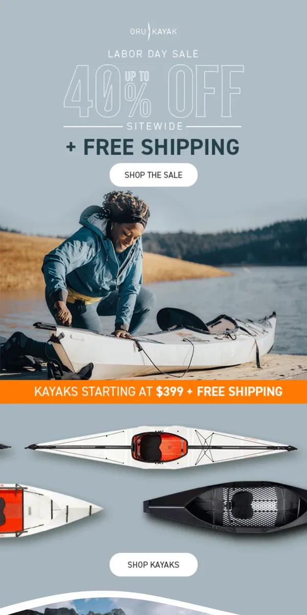 Email from Oru Kayak. Free Shipping Starts NOW 🔥