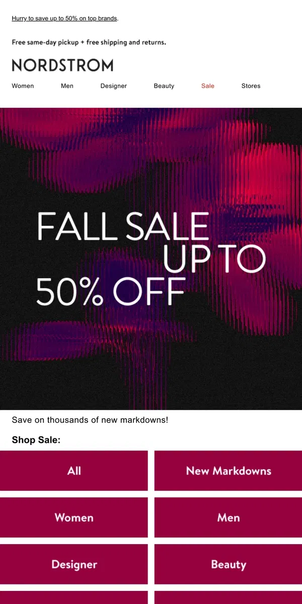 Email from Nordstrom. Fall Sale won't wait! 🍁