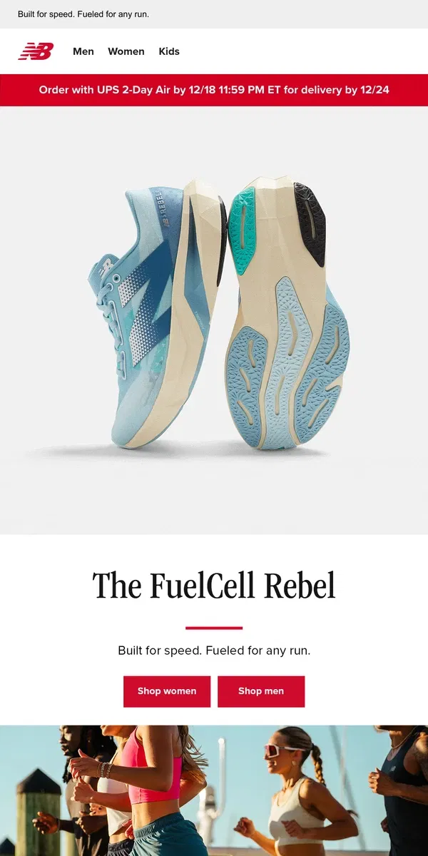 Email from New Balance. The FuelCell Rebel