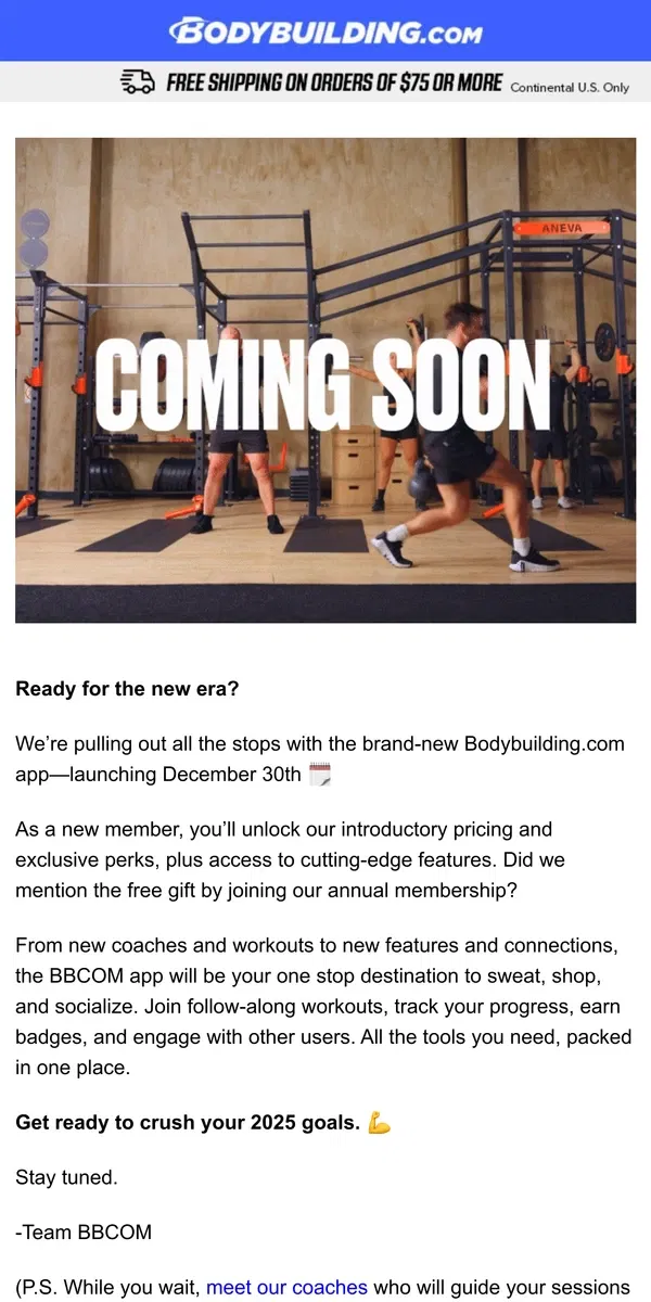 Email from Bodybuilding.com. Psst... Our newest app is loading. 🚀